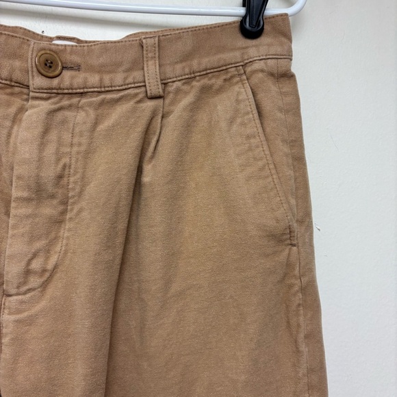 COS Mens Tan Pleated Soft Cotton Tapered Leg Trousers - Picture 3 of 11